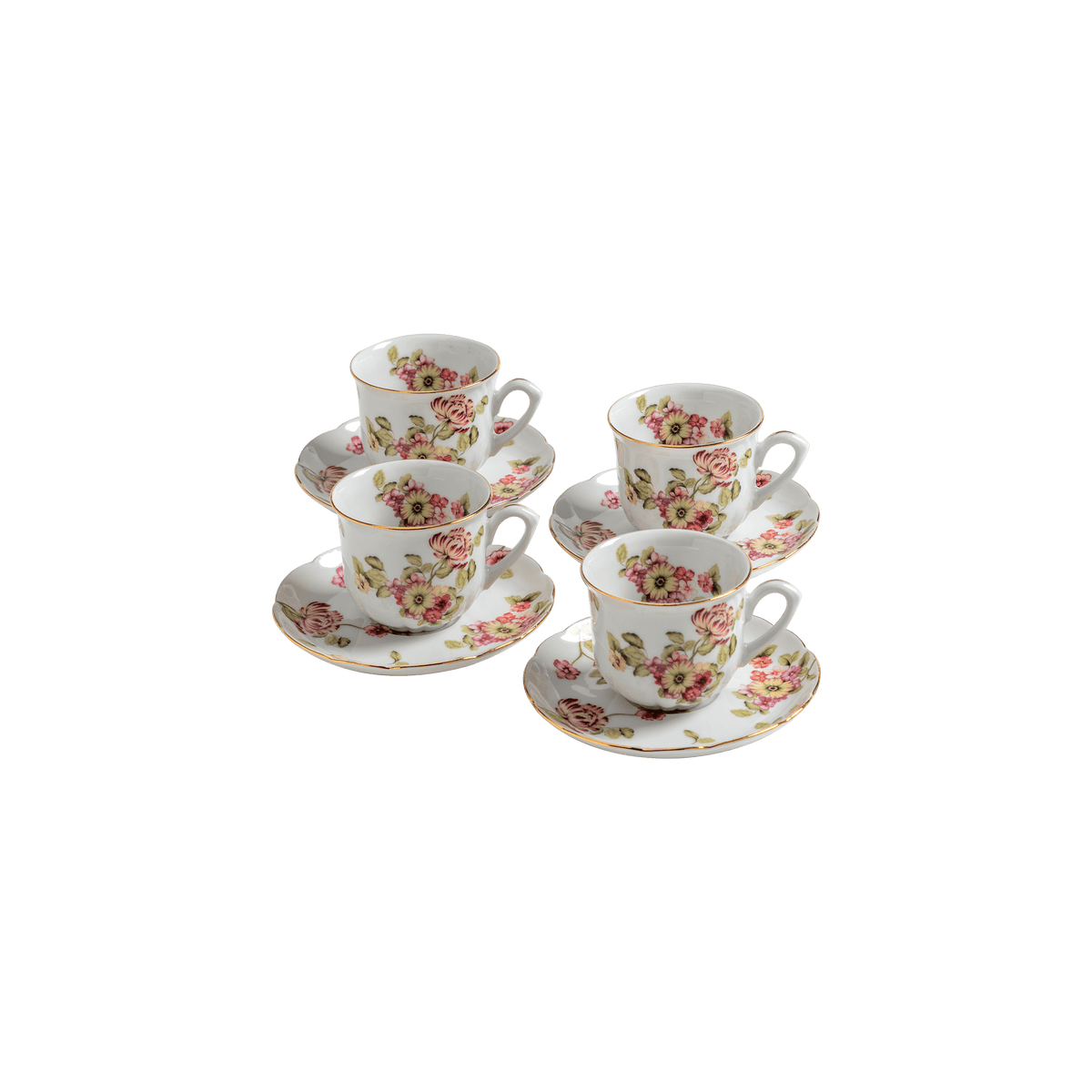 Set Xícara de Café Flor do Ocidente 4 Peças